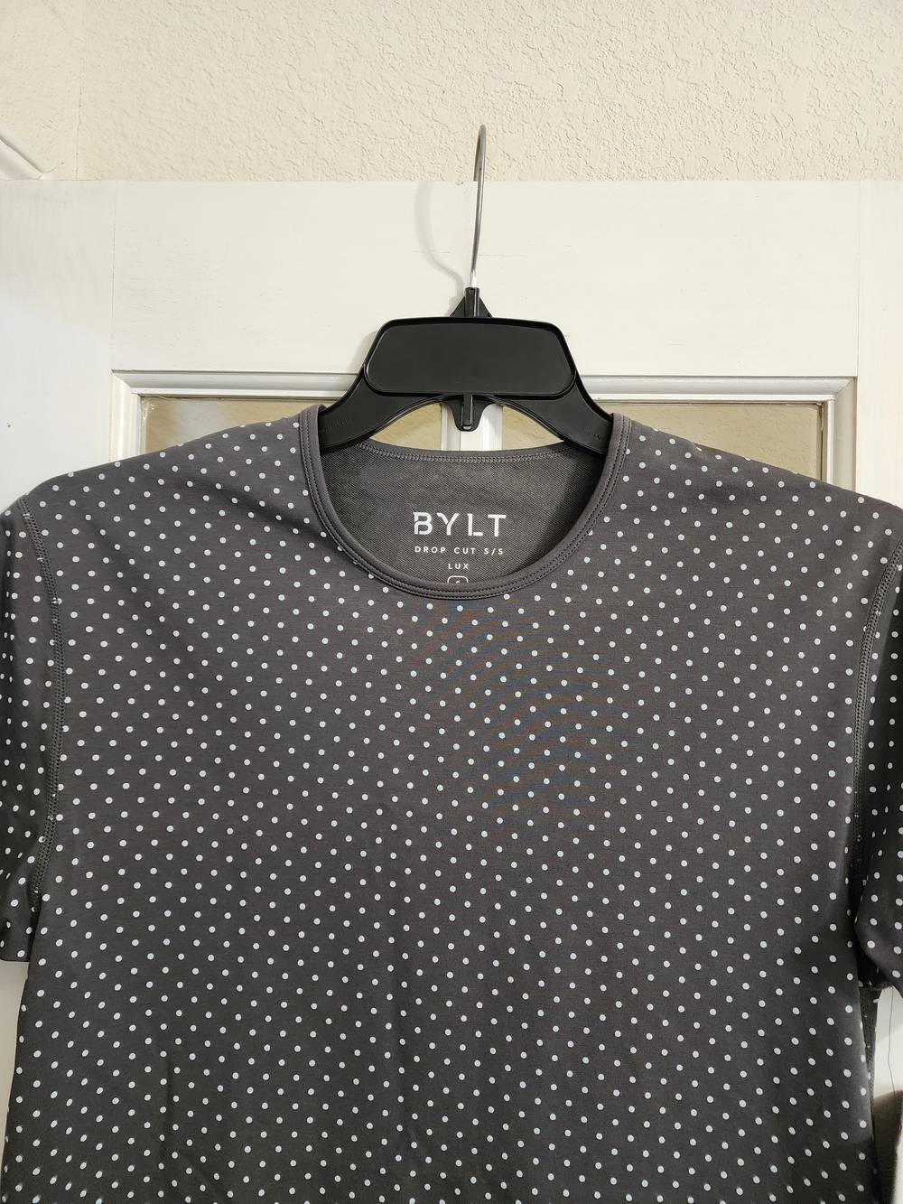 Nwt Bylt Drop Cut S/S Lux Polka Dot Tee Women's Small Gray — image 5 of 8